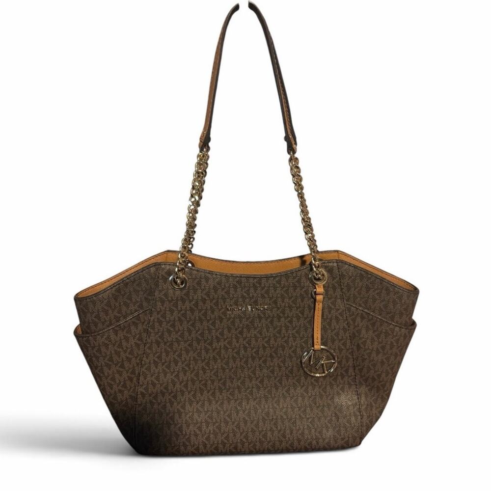Michael Kors Jet Set Large Signature Logo Shoulder Tote - Picture 4 of 10